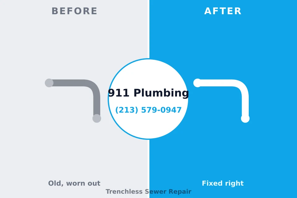 Before and after: plumbing repair Centerport, NY